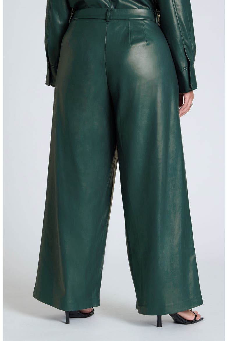 Wide Leg Faux Leather Pants, Alternate, color, JUNE BUG