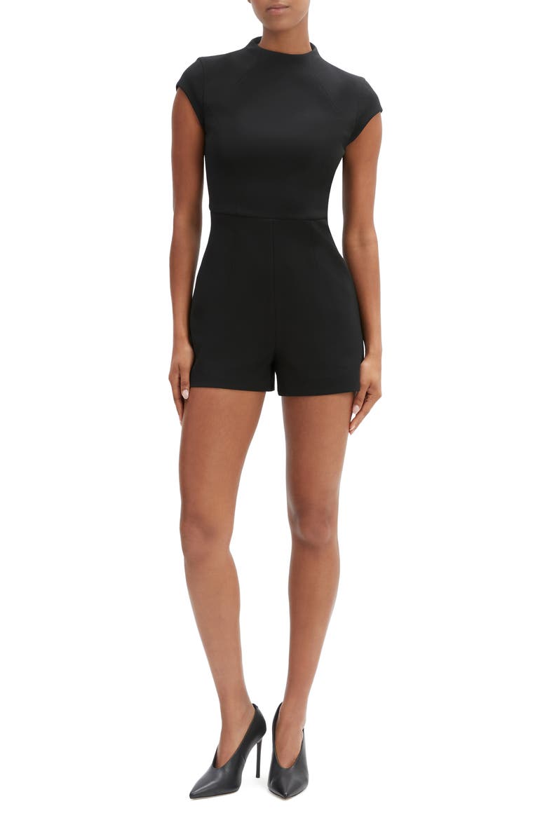 Delphi Cap Sleeve Playsuit, Main, color, BLACK