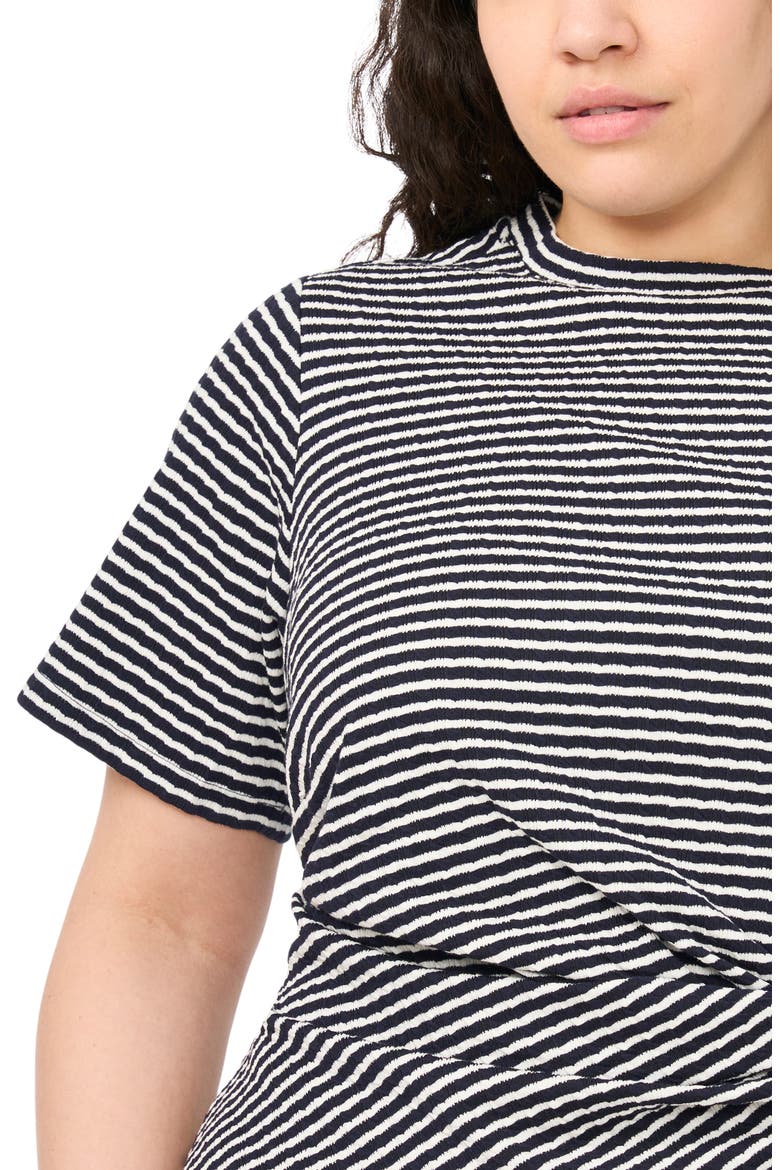 Stripe Twist Midi T-Shirt Dress, Alternate, color, BARITONE BLUE