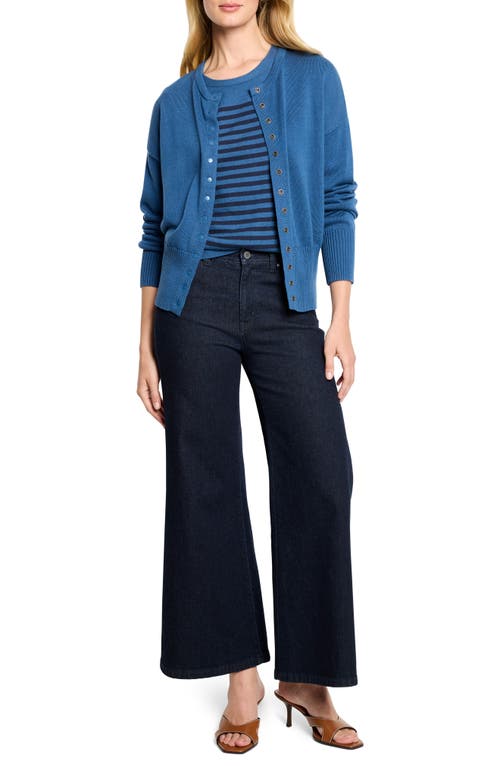 Nic + Zoe Nic+zoe Stripe Cotton Blend Sweater In Blue