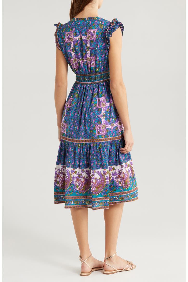 Cotton & Silk Cover-Up Maxi Dress, Alternate, color, PURPLE