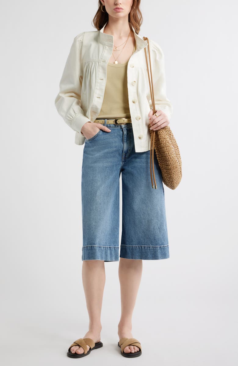 Treasure & Bond Gathered High Neck Twill Jacket, Alternate, color,