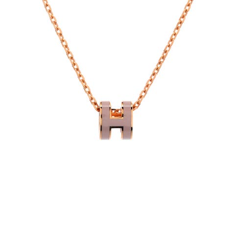 Pop H Pendant Chain Necklace Metal and Enamel Mini
