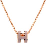 Pre-Owned Hermes Pop H Pendant Chain Necklace Metal and Enamel Mini