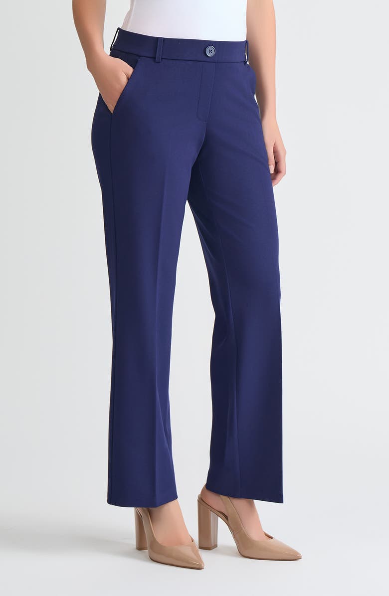 KASPER Pull-On Flare Pants, Alternate, color, Kasper Navy