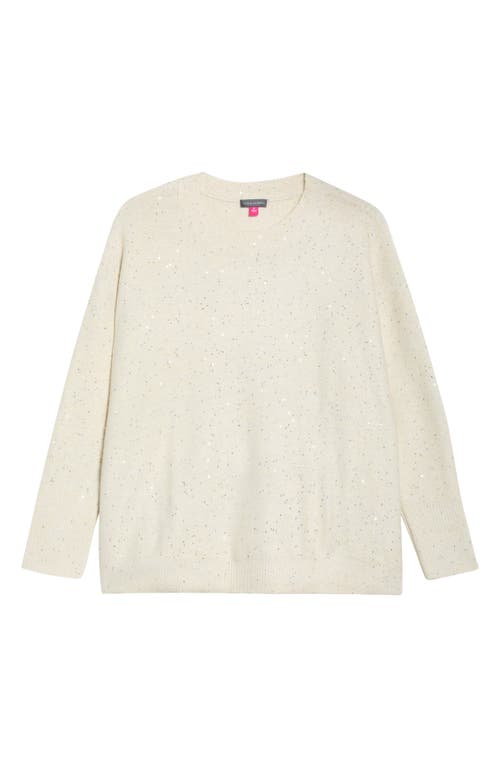 Vince Camuto Sequin Accent Creweck Sweater In Neutral