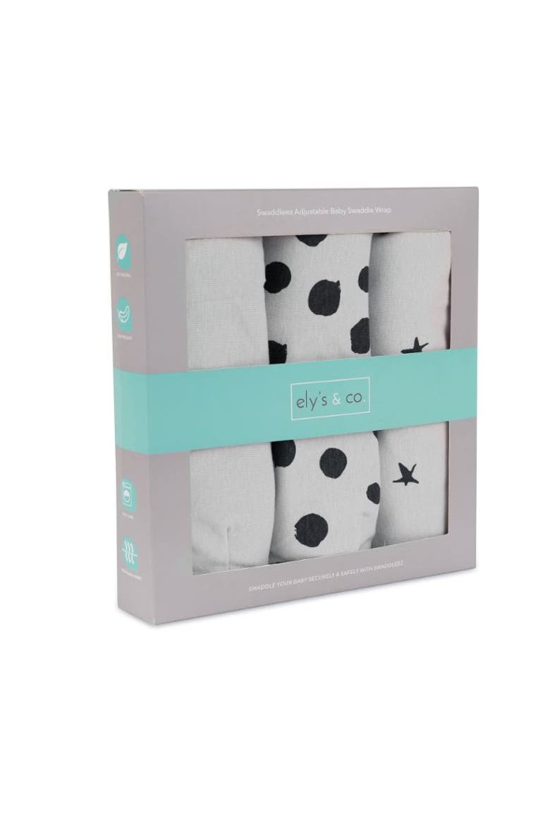 Adjustable Swaddle Blanket 3 Pack, Alternate, color, Grey Abstract