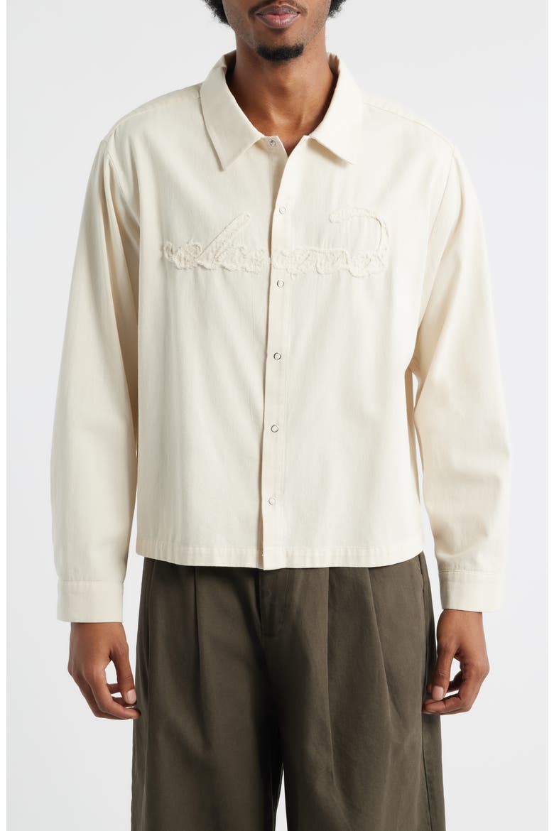 Cut Out Appliqué Snap-Up Shirt, Main, color, PARLOR