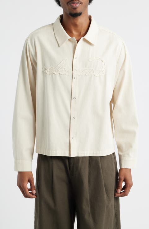 Cut Out Appliqué Snap-Up Shirt