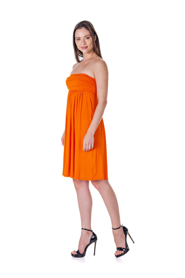 Strapless Empire Waist Mini Dress, Alternate, color, Orange