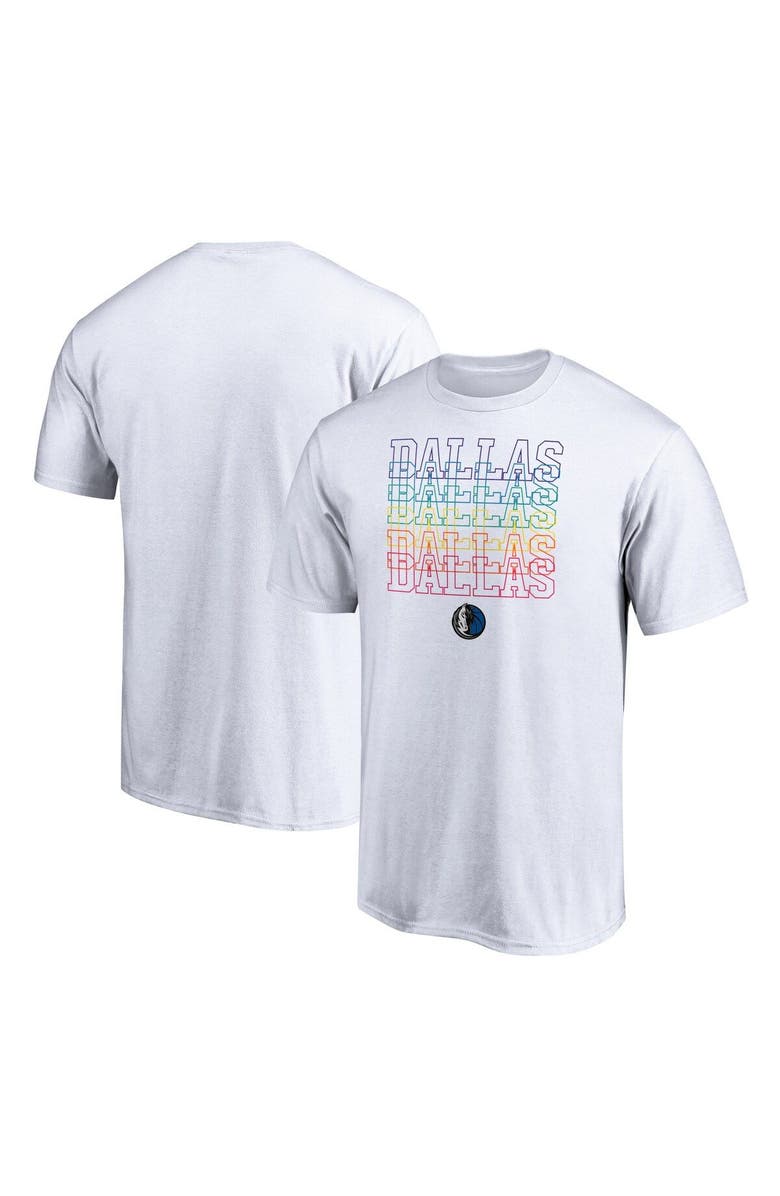 FANATICS Men's Fanatics Branded White Dallas Mavericks Team City Pride T-Shirt, Main, color, 