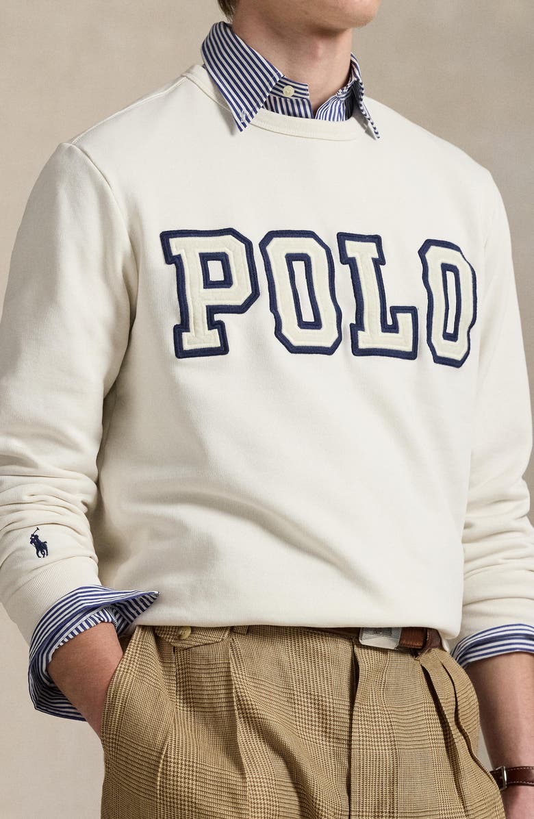 Polo Ralph Lauren Logo Appliqué Sweatshirt, Alternate, color, Nevis