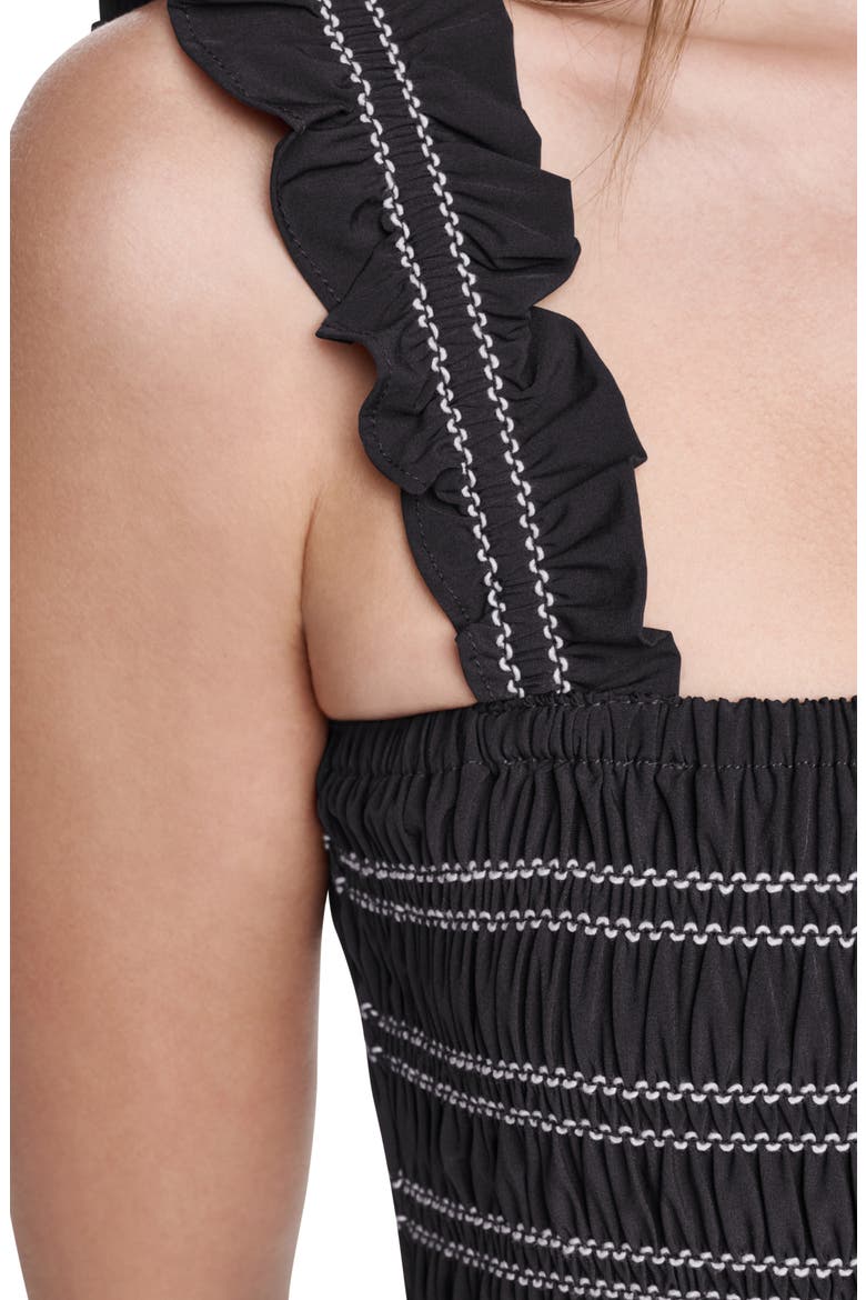 Commuter Sleeveless Swing Midi Dress, Alternate, color, BLACK