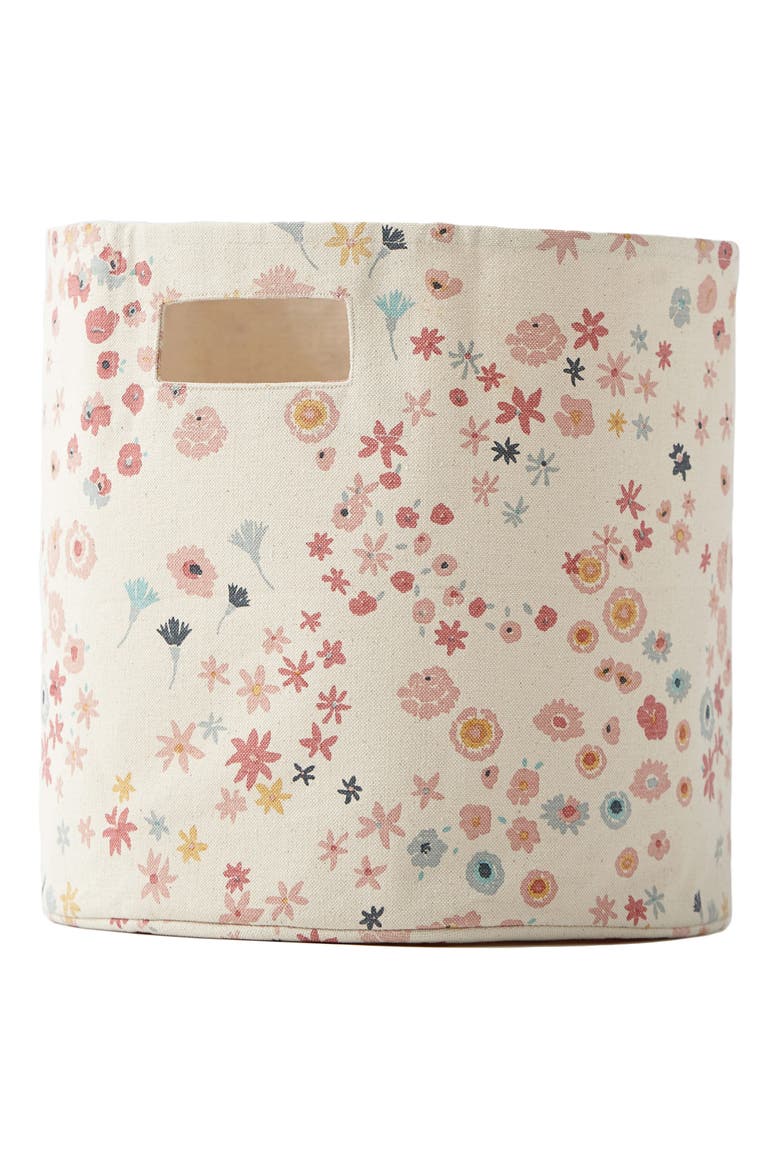 Meadow Print Canvas Bin, Main, color, PINK