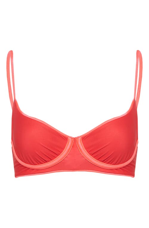Maaji Cerise Archer Reversible Underwire Bikini Top In Bright Pink