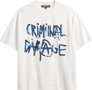 CRIMINAL DAMAGE Spray Logo Cotton T-Shirt