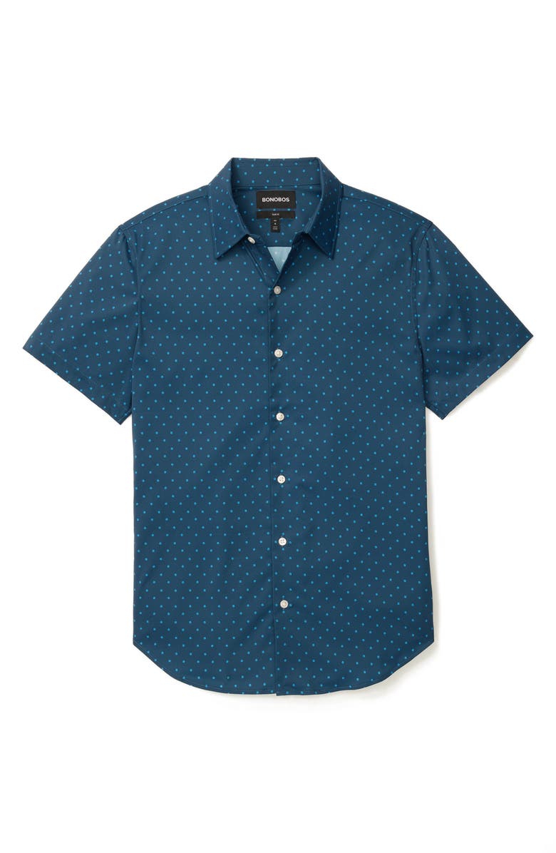 Bonobos Tech Floral Slim Fit Short Sleeve Performance Button-Up Shirt, Alternate, color, 