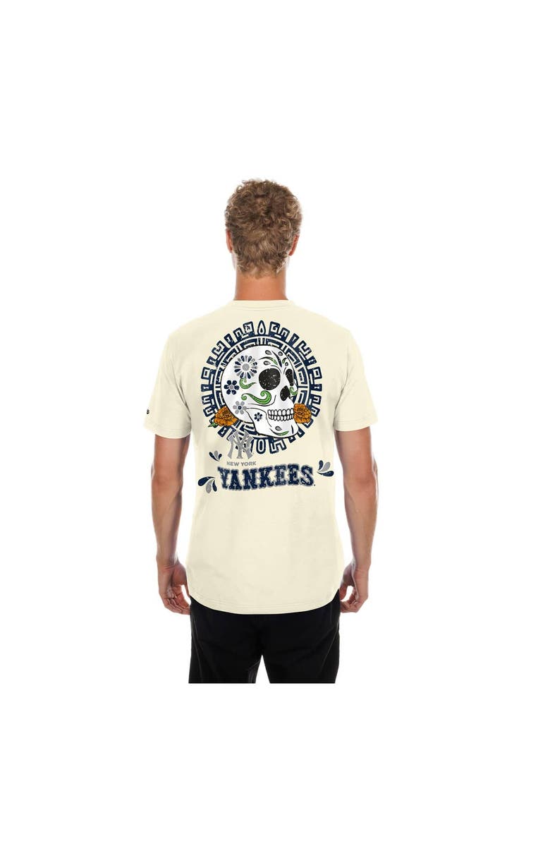 New Era Men's New Era Natural New York Yankees Dia de los Muertos Sugar Skull T-Shirt, Alternate, color, Natural