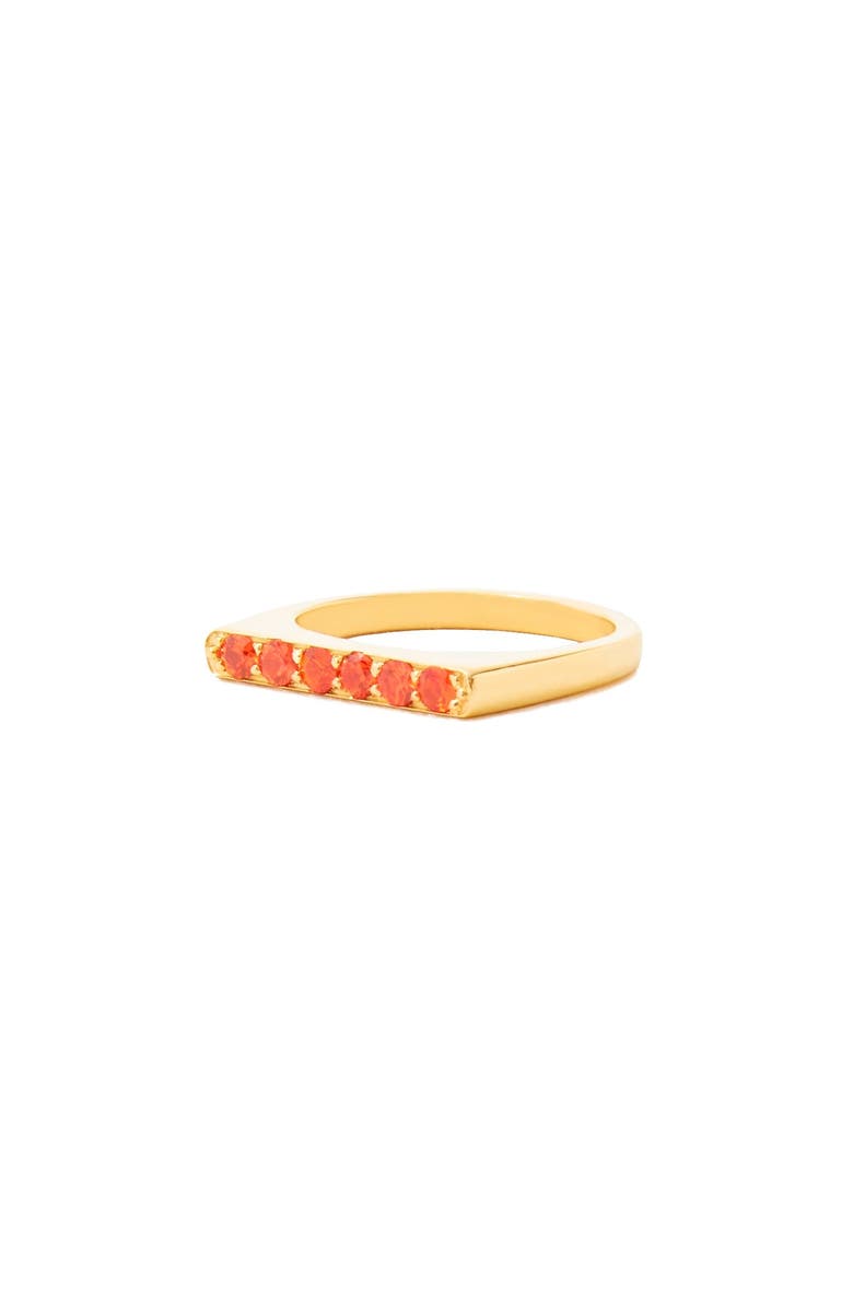 Campbell + Charlotte Edge Straight Stacking Ring, Alternate, color, Orange Sapphire-Gold