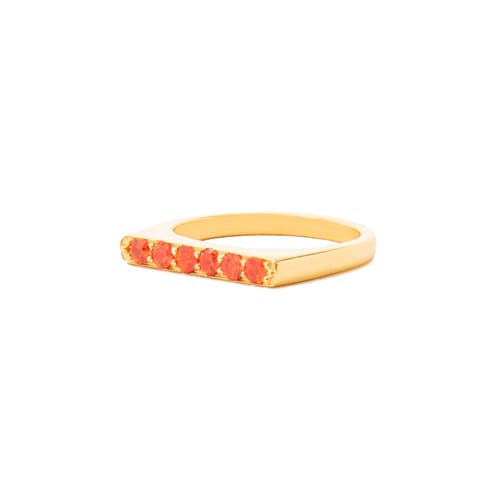 Campbell + Charlotte Edge Straight Stacking Ring In Gold