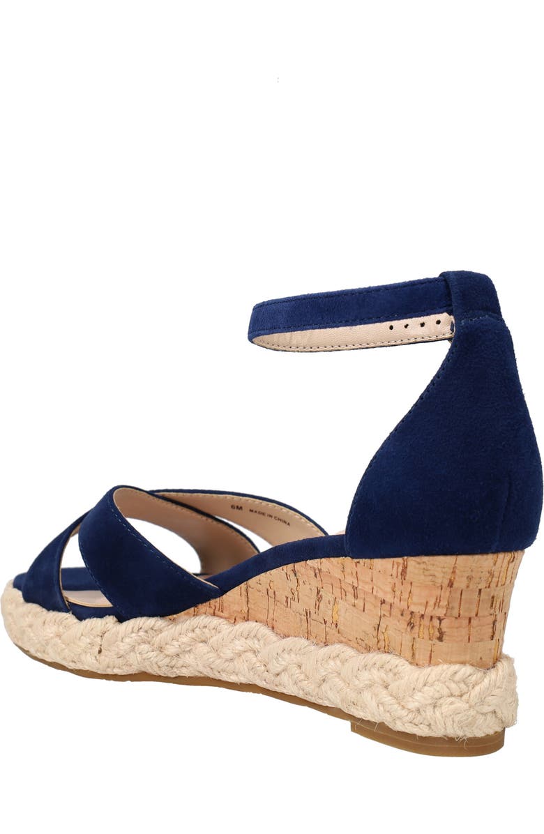 Pelle Moda Pippen Ankle Strap Wedge Slide Sandal, Alternate, color, Midnight