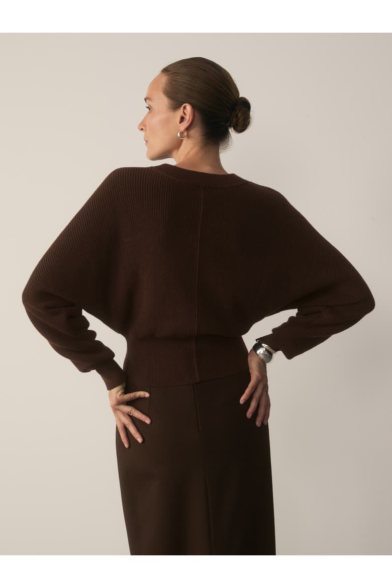 Crewneck Knit Sweater, Alternate, color, Brown