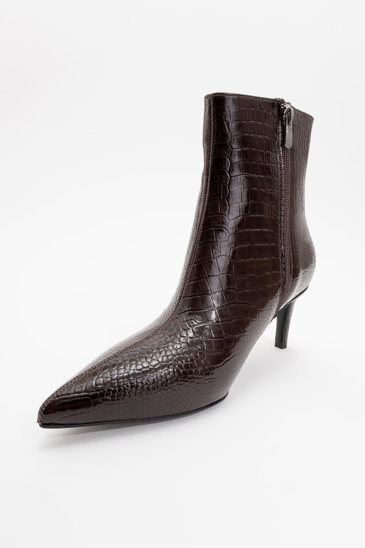 Noya Stiletto Boot, Alternate, color, Brown Pattern Faux Leather