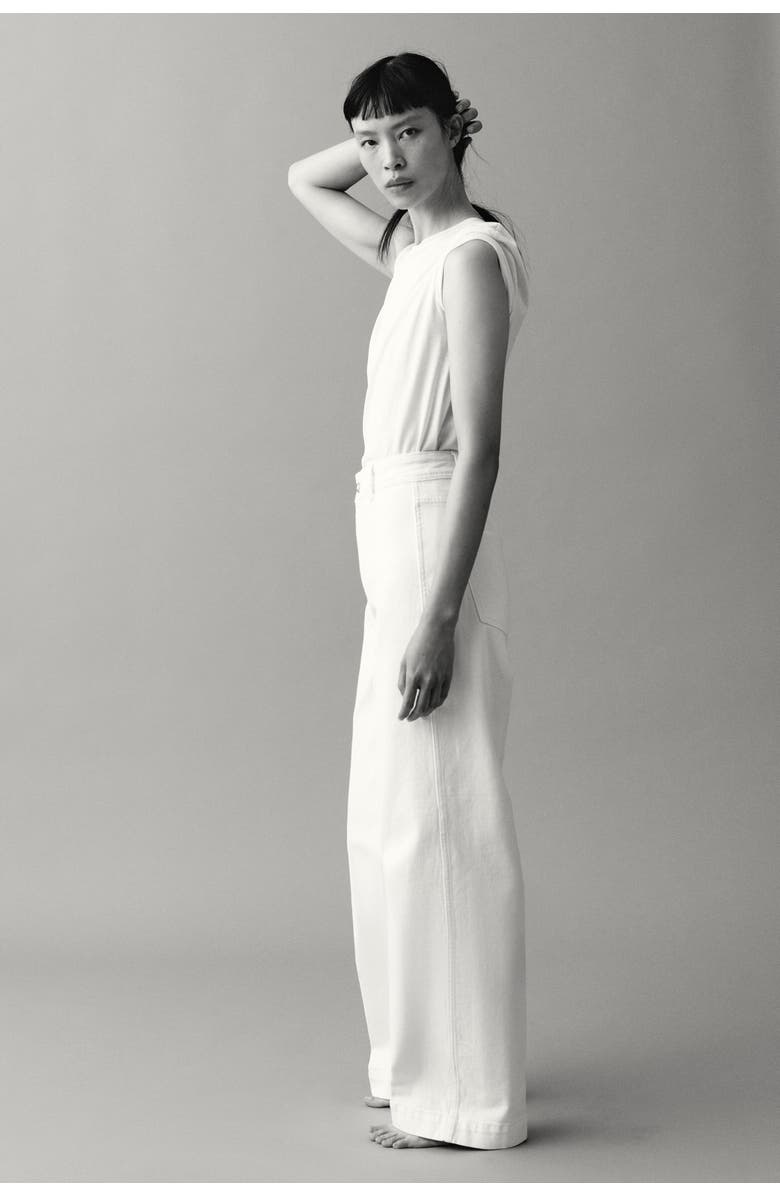 H&M Wide High Jeans, Alternate, color, Light Beige