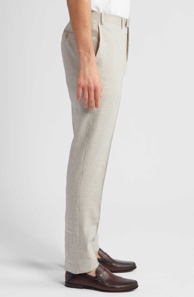 Canali Milano Trim Fit Linen & Wool Dress Pants, Alternate, color, 