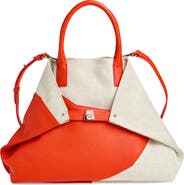 Akris Medium AI Canvas & Leather Convertible Shoulder Tote