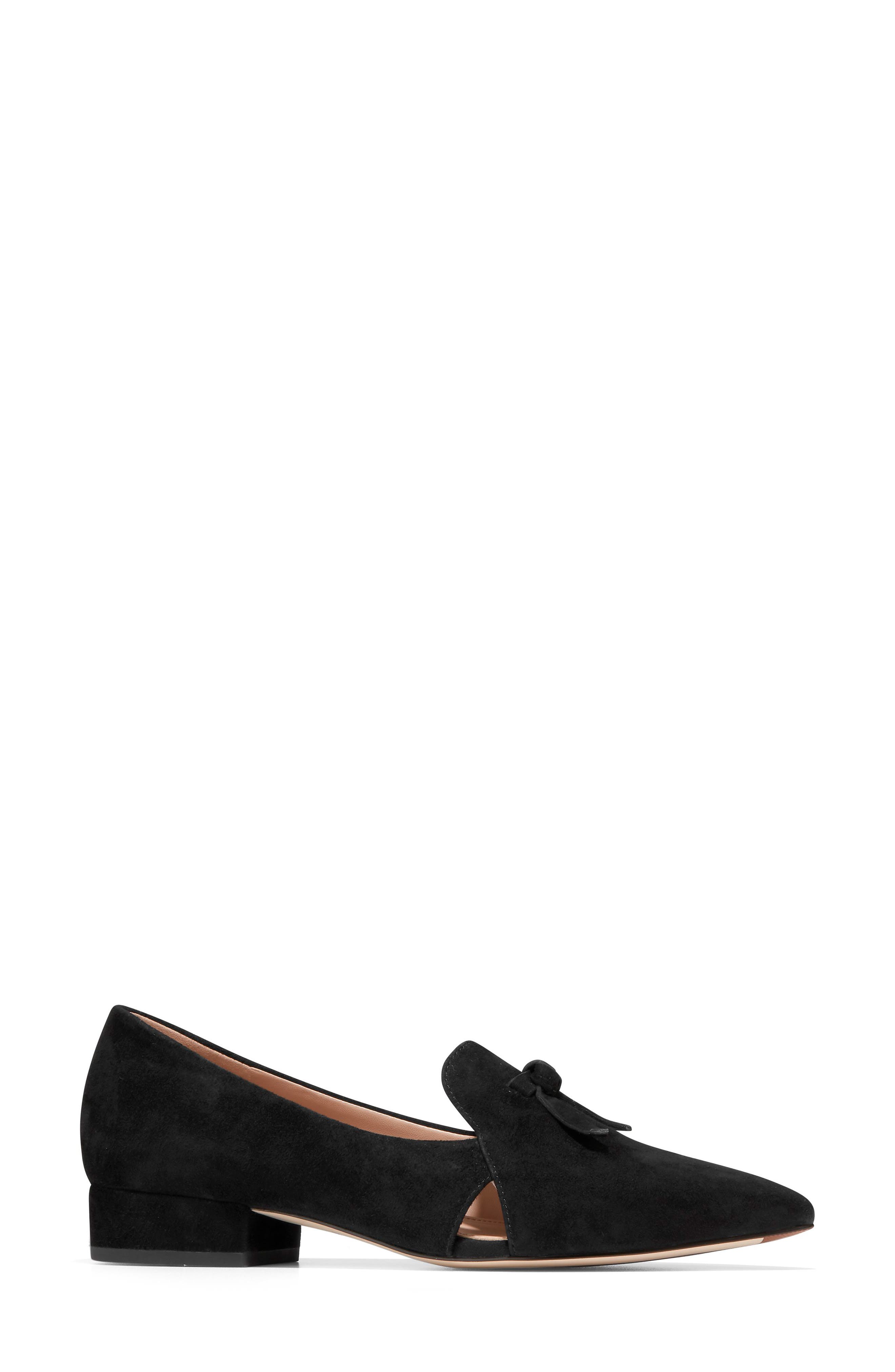 Viola Skimmer Flat, Alternate, color, BLACK SUEDE