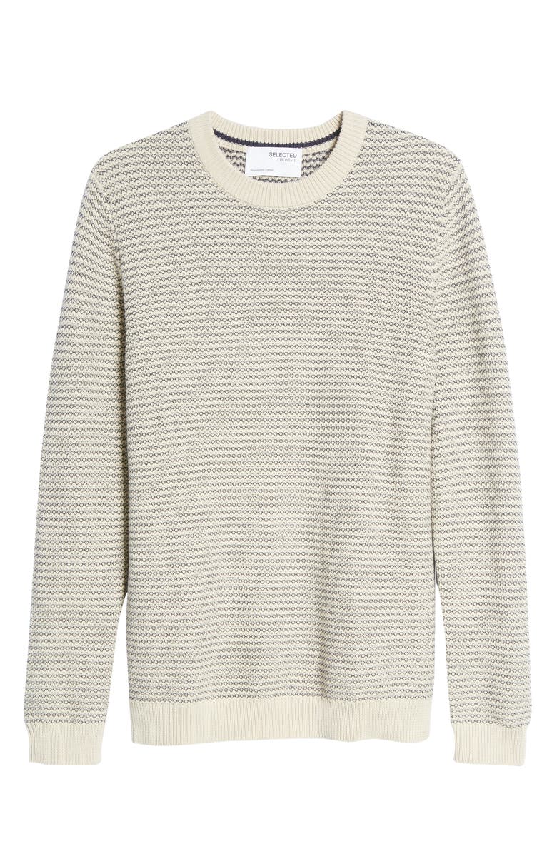 Selected Homme Wes Crewneck Organic Cotton Blend Sweater, Alternate, color, 