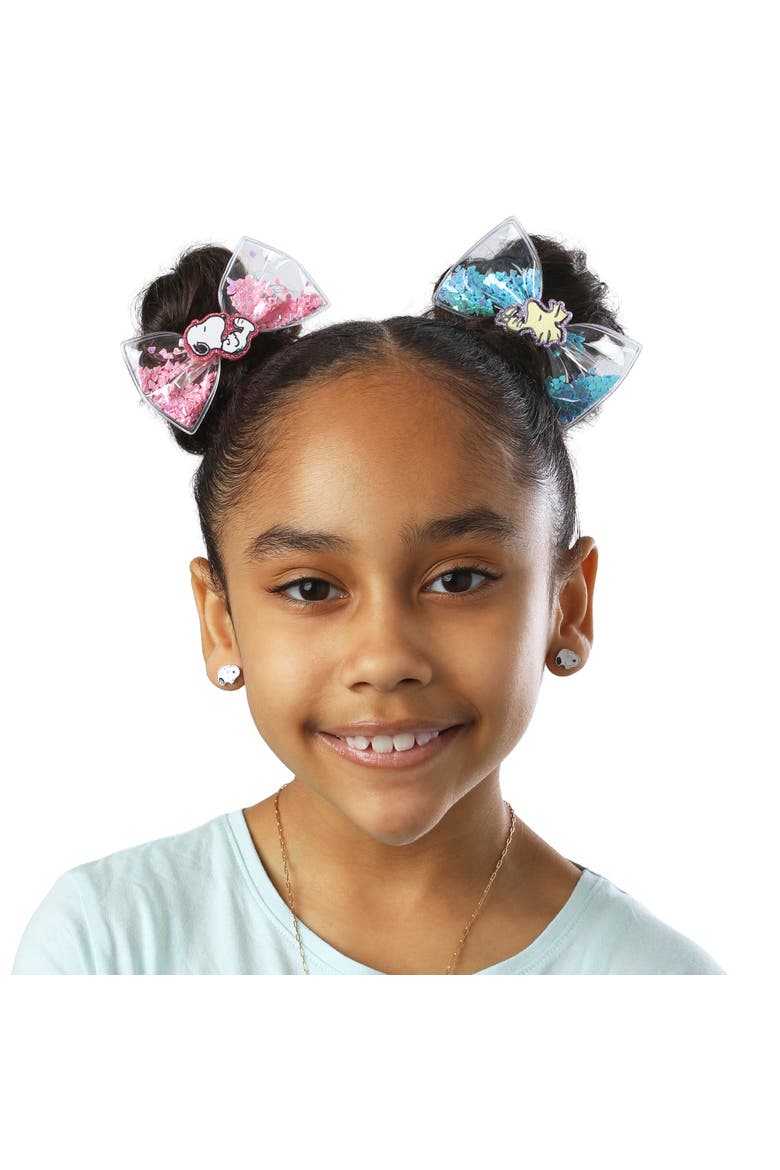 Snoopy Woodstock Shaker Hair Bows 3-Piece Set, Peanuts Gifts, Alternate, color, Multicolored