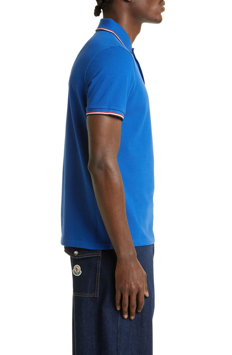 Moncler Tipped Piqué Polo, Alternate, color, Navy