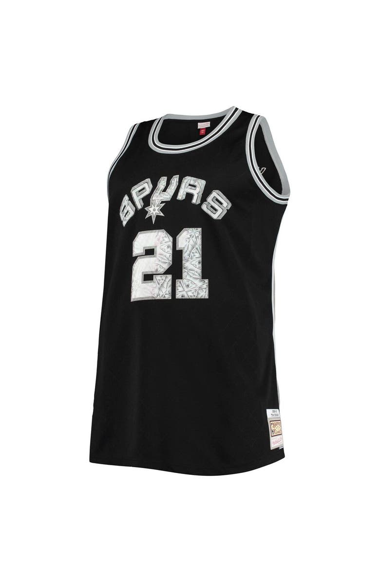 Mitchell & Ness Men's Mitchell & Ness Tim Duncan Black San Antonio Spurs Big & Tall 1998/99 NBA 75th Anniversary Diamond Swingman Jersey, Alternate, color, 