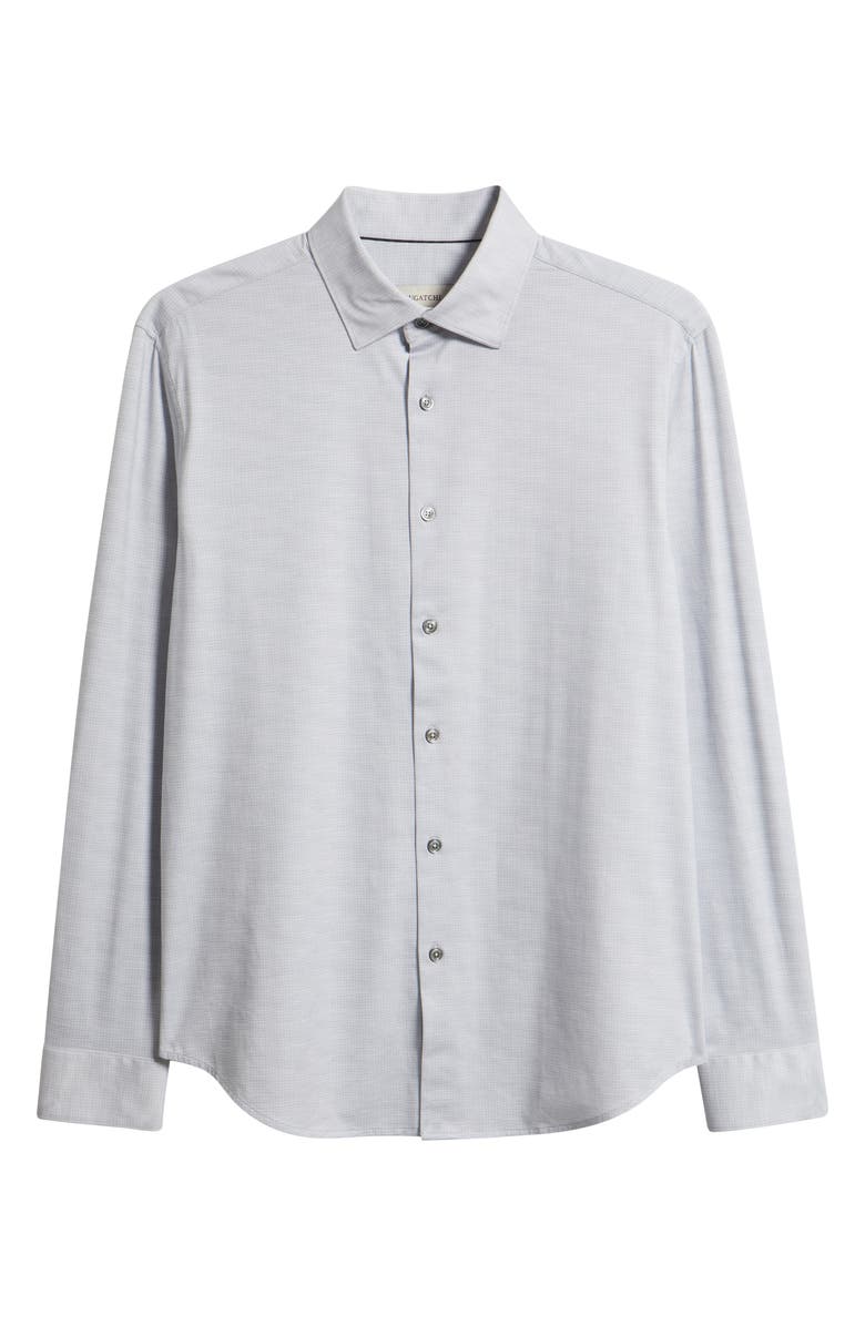 Bugatchi James OoohCotton<sup>®</sup> Button-Up Shirt, Main, color, Platinum