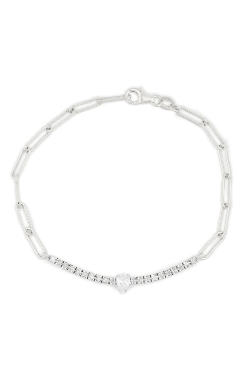 MESHMERISE Diamond Paperclip Chain Bracelet - 0.30 ctw, Main, color, 