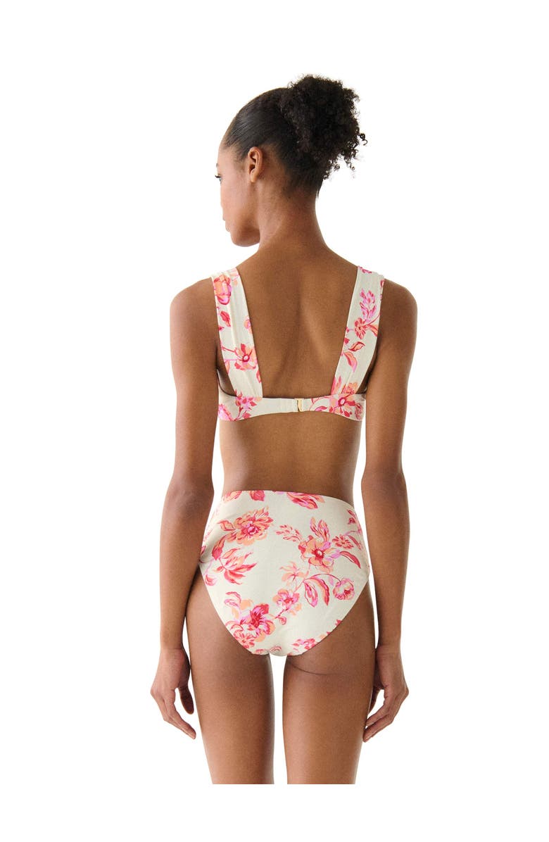 Kate Spade New York Floral Toile Underwire Bra Swim Top, Alternate, color, Light Cantaloupe