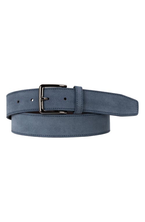 Hugo Boss Boss Ronnie Suede Belt In Open Blue