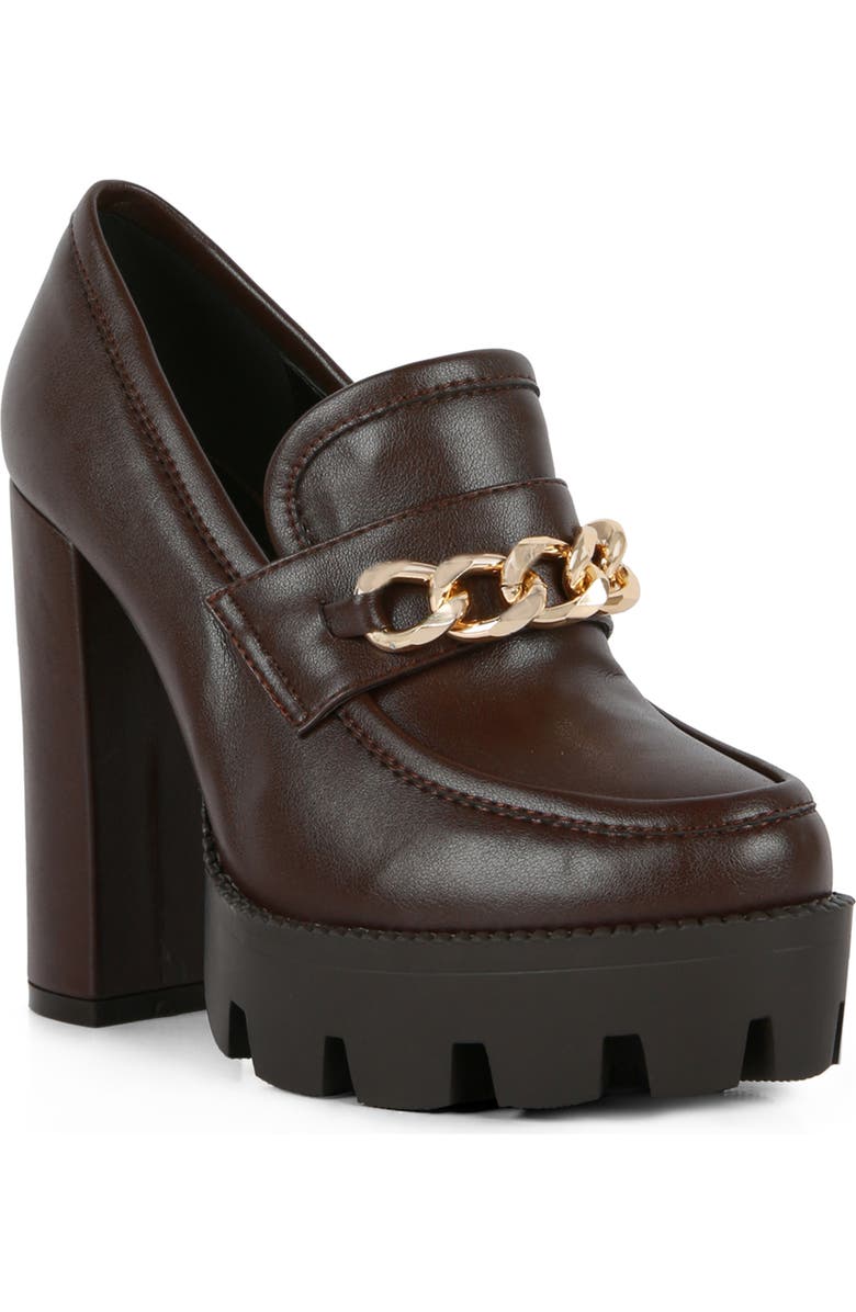 LONDON RAG Y2K Chunky Lug Platform Pump, Main, color, Brown