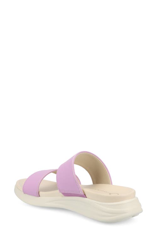 Journee Collection Women's Janis Double Band Comfort Wedge Sandals In Lilac