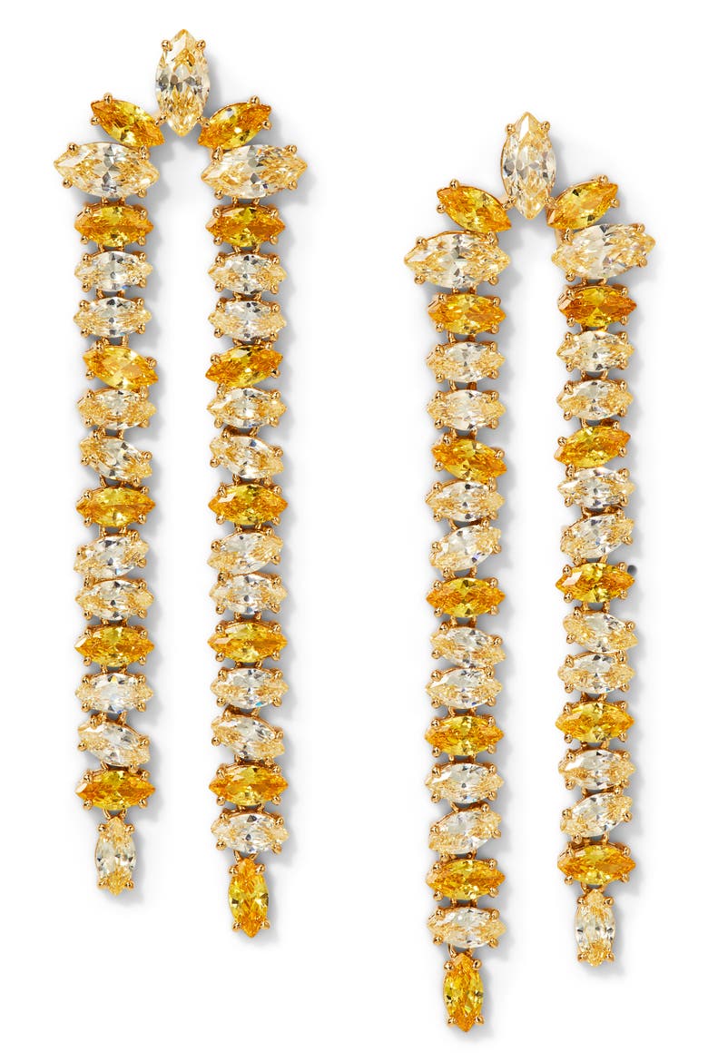 Palm Springs Double Linear Drop Earrings, Main, color, GOLD