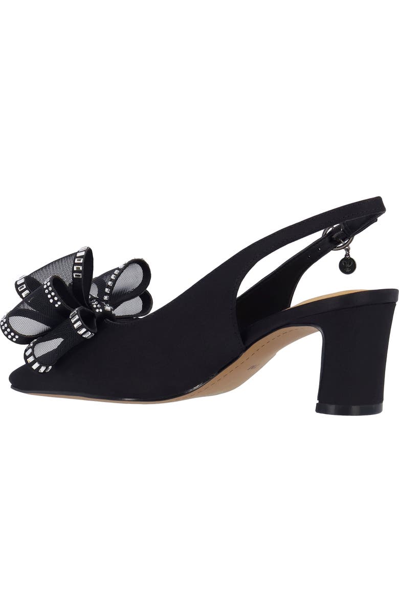 J. Reneé Kalindra Crystal Bow Embellished Slingback Pump, Alternate, color, Black