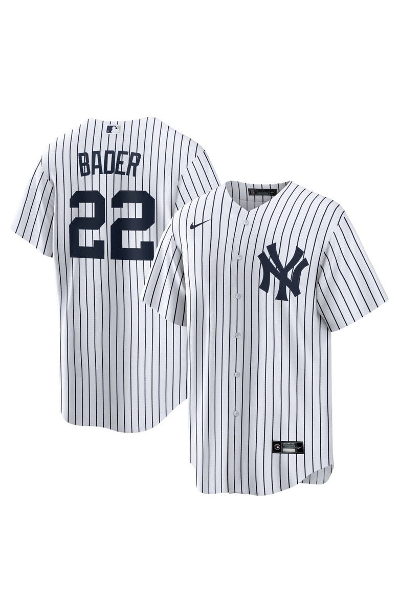 Nike Men's Nike Harrison Bader White New York Yankees Replica Player Jersey, Main, color,