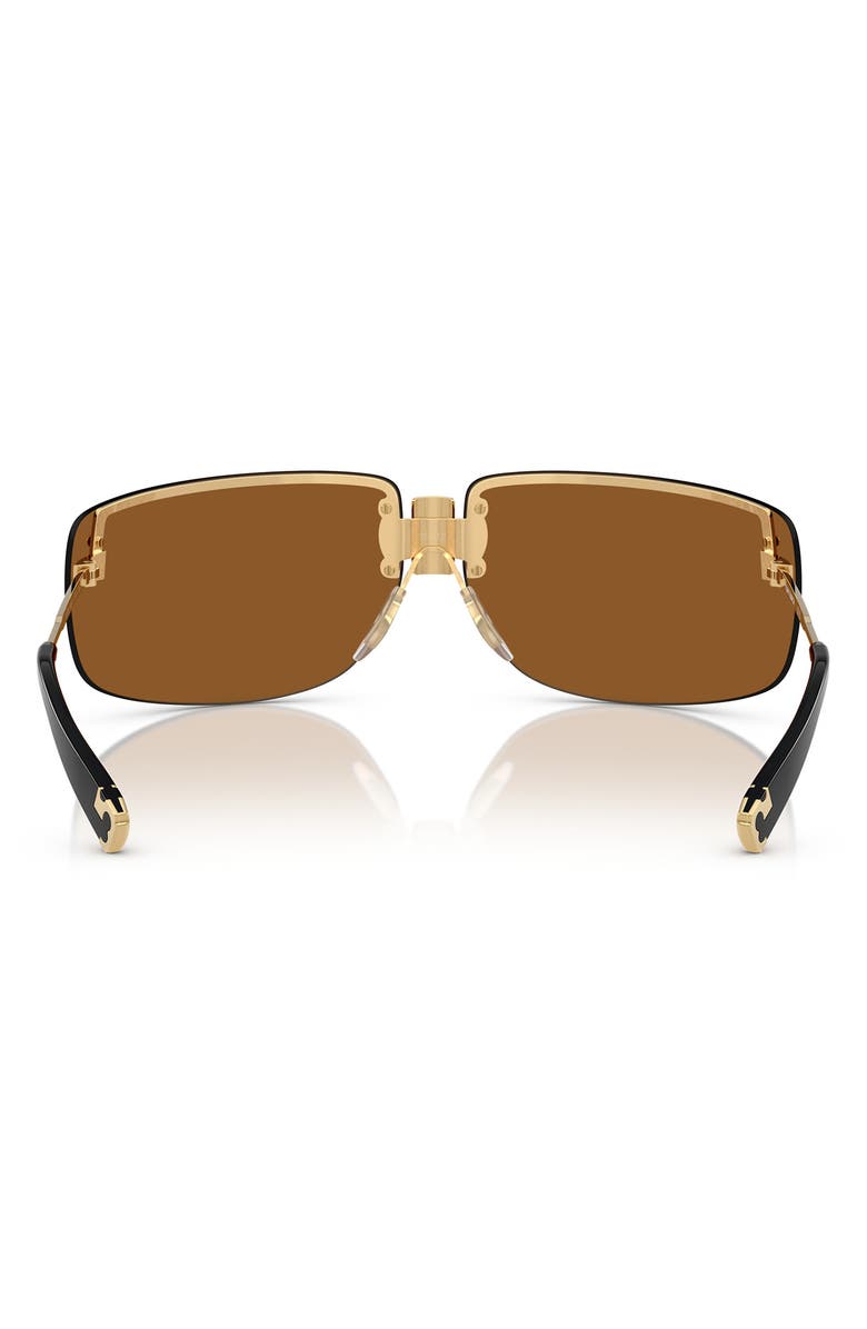 Tory Burch 75mm Semi Rimless Pillow Sunglasses, Alternate, color, Shiny Gold / Brown