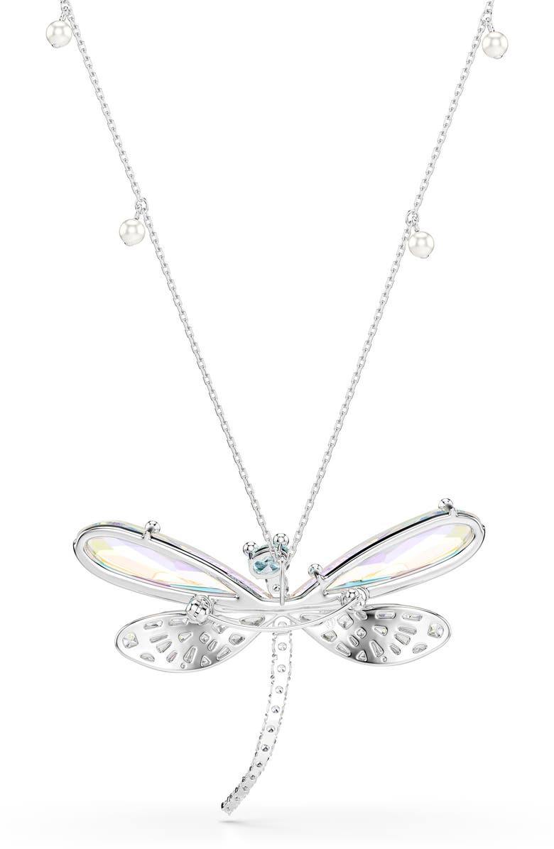 Swarovski x Ariana Grande Capsule Dragonfly Faux Pearl Necklace, Alternate, color, Silver/ Multi