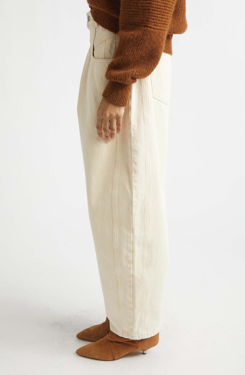 Isabel Marant Lisha Pleated Barrel Leg Jeans, Alternate, color, Beige