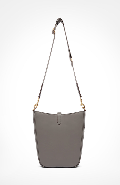 Aviteur Gigi Signature Weave Calfskin Shoulder Bag In Gray