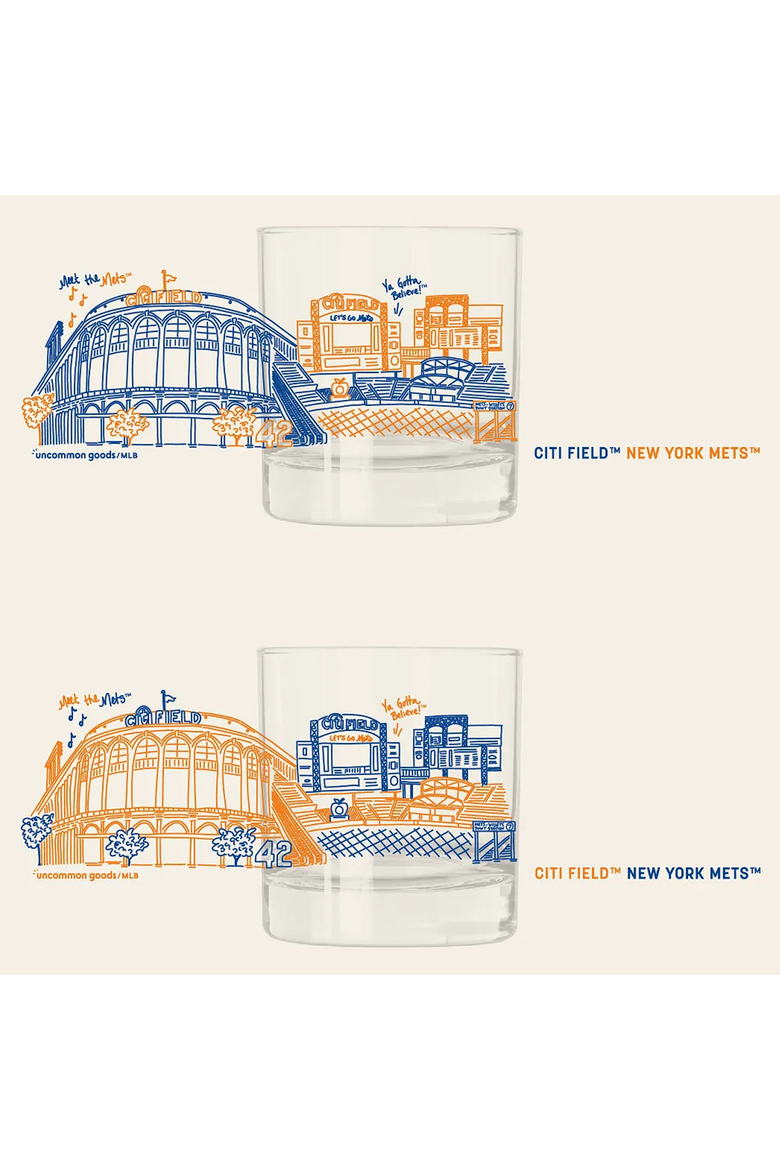 MLB Stadiumscape Rocks Glasses - Set of 2, Alternate, color, New York Mets