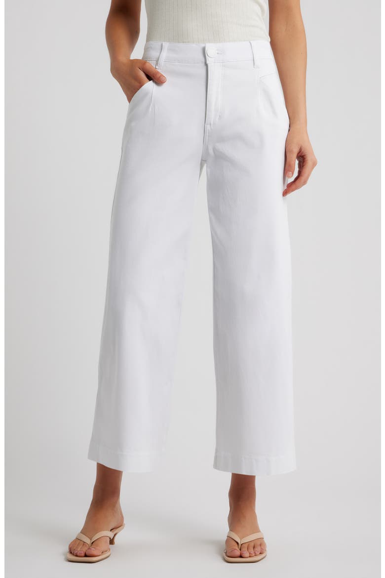 Wyatt Skyrise Crop Wide Leg Twill Pants, Main, color, OPTIC WHITE